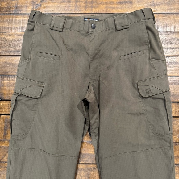 5.11 Tactical Stryke Green Cargo Flex-Tac Work Men Outdoors Active Pants Size 36 - Picture 3 of 12